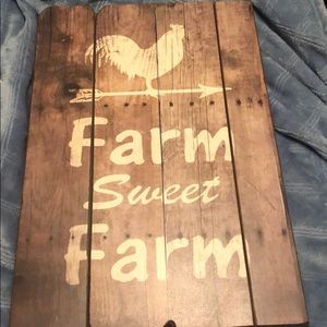 Farm Sweet Farm,  farmhouse sign. Hangers on back